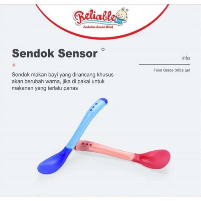 sendok sensor suhu mpasi bayi silikon silicone isi 2 | BPAFREE | RELIABLE | set sendok garpu makan bayi antisedak gagang pendek