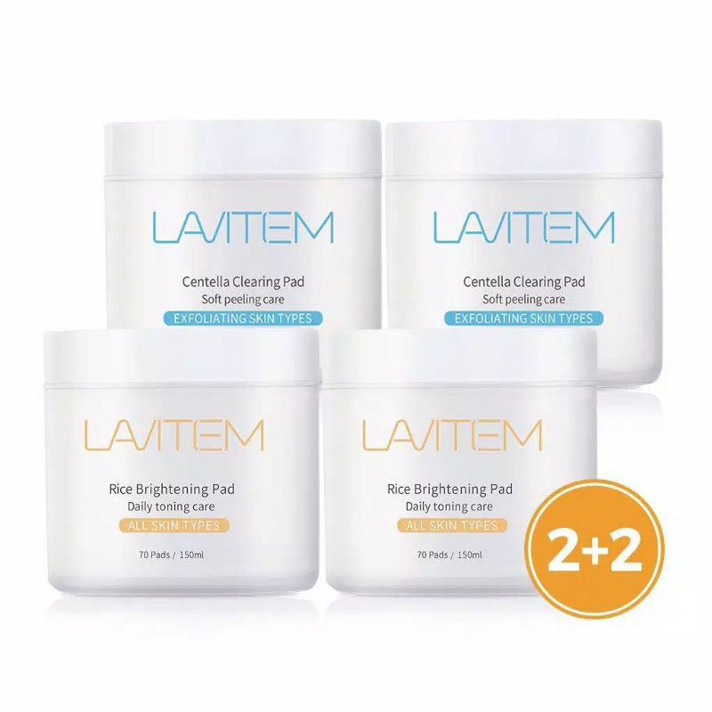 🇰🇷 Lavitem Centella Clearing Pad (2's) + Rice Brightening Pad (2's)