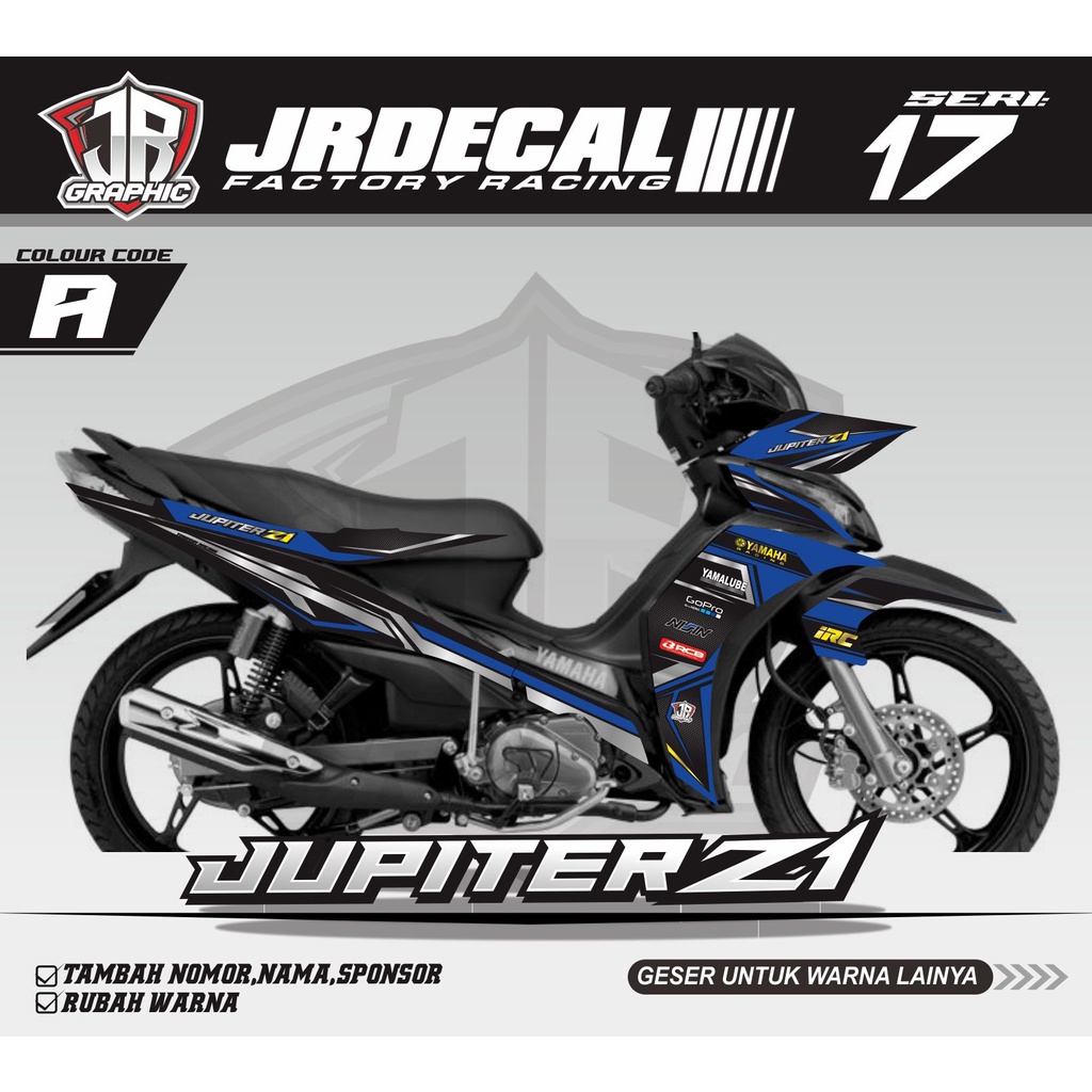 (BISA COD) STRIPING JUPITER Z1 HITAM KEREN VARIASI-DECAL STRIPING Z1 HITAM RACING HARIAN-STIKER JUPI