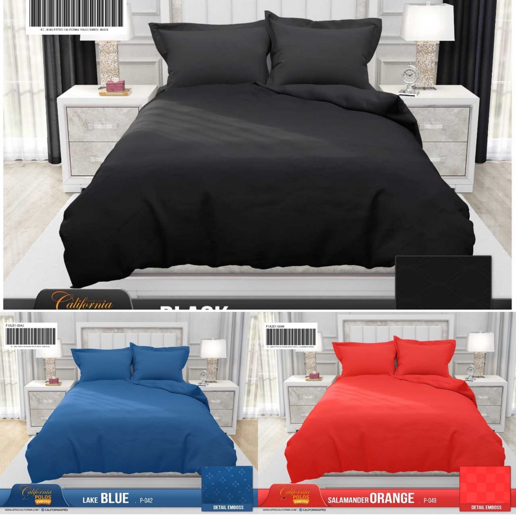 SPREI POLOS EMBOSS CALIFORNIA UKURAN 160 SUPER PREMIUM / SPREI POLOS CALIFORNIA