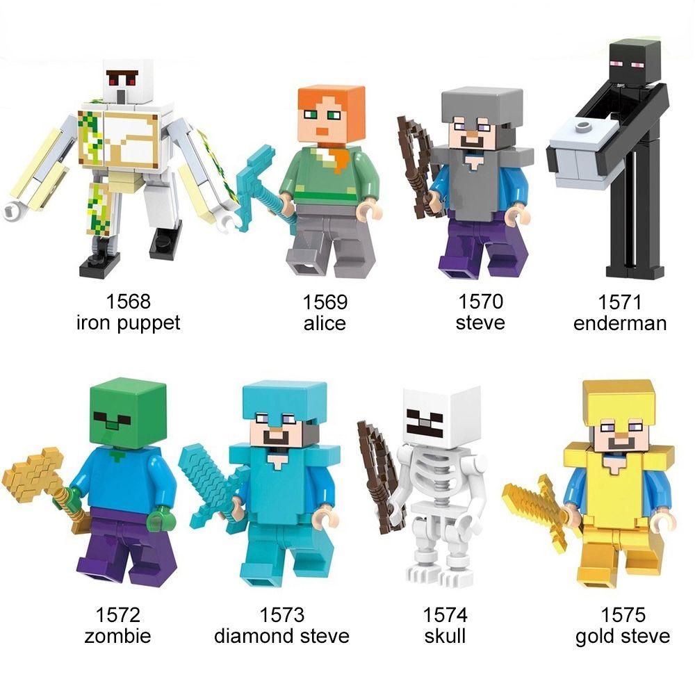 SUYO Minecraf Minifigures Mainan Hadiah Ulang Tahun Lucu Untuk Anak Action Figure