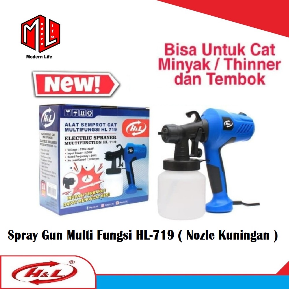 Spray Gun Elektrik Alat Semprot Listrik Cat Minyak Multifungsi HL 719