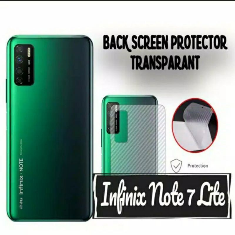 GARSKIN CARBON INFINIX NOTE 7 LITE BACK TRANSPARAN SKIN CLEAR