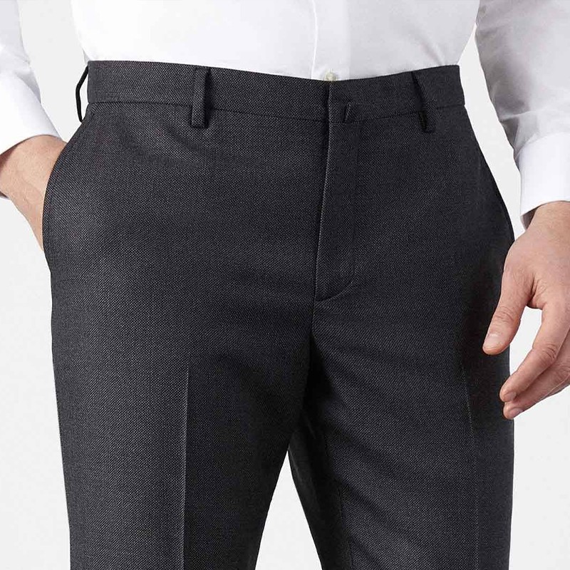 Celana Bahan | Kerja | Formal | Kantor | Panjang | Hitam | Dasar Pria Slimfit _-