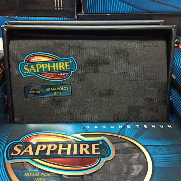 sarung sapphire hitam tumpal kembang grosir