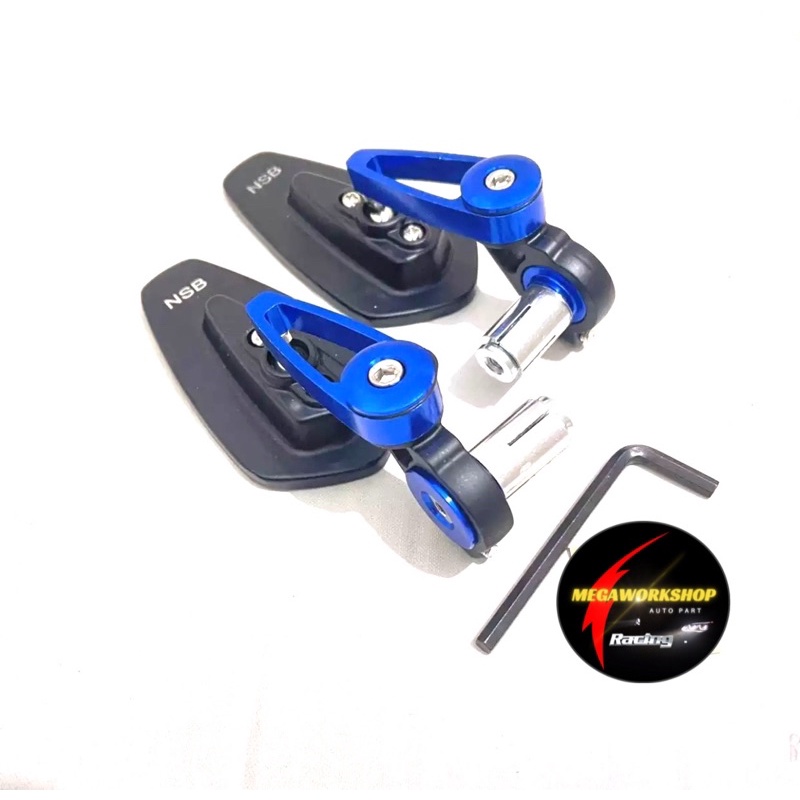 Spion Jalu Oval Plus Handgrip Domino Shark [Universal] Nmax,Aerox,Pcx,Vario,Beat,Mio Dll-Spion Oval Biru