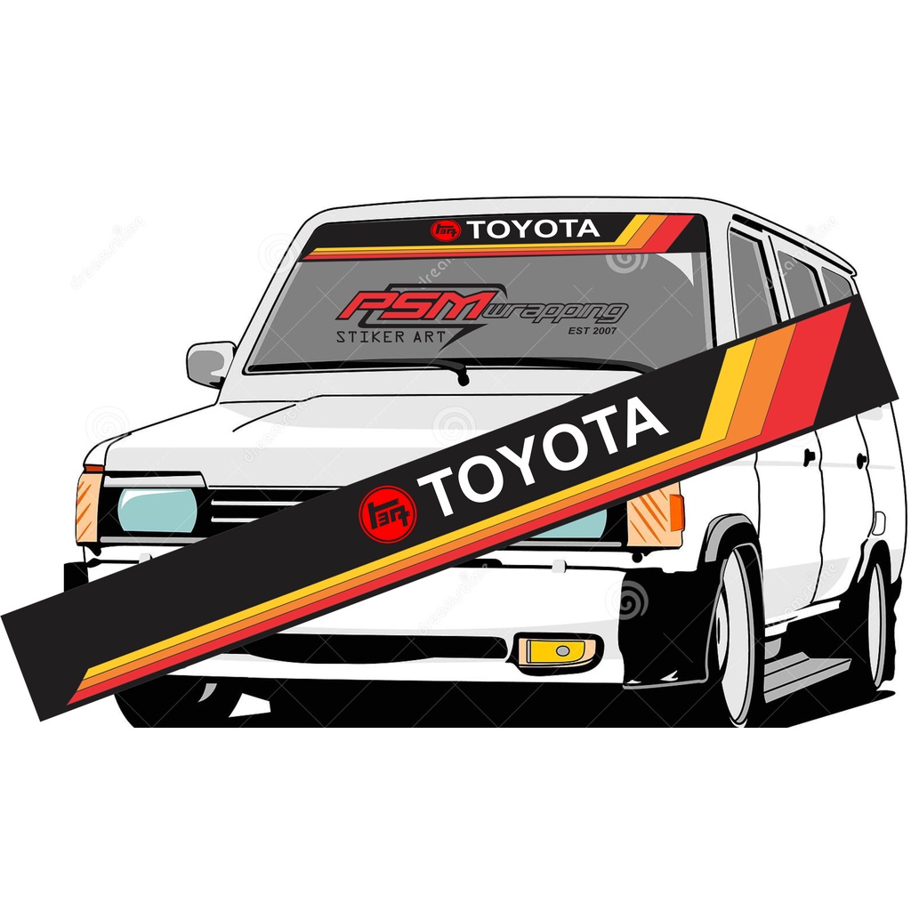 Cutting Sticker PONI Mobil stiker Kaca Depan TOYOTA retro kijang super grand