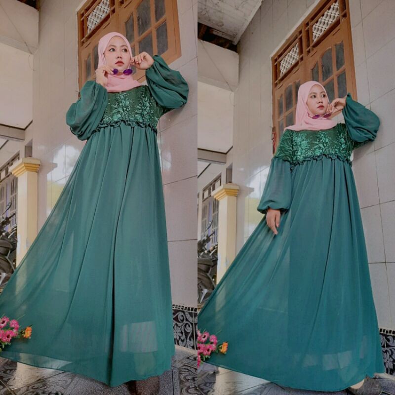 Gamis Princess STANDART//Gamis Pesta Baloon Termurah 2021//Gamis Ceruty