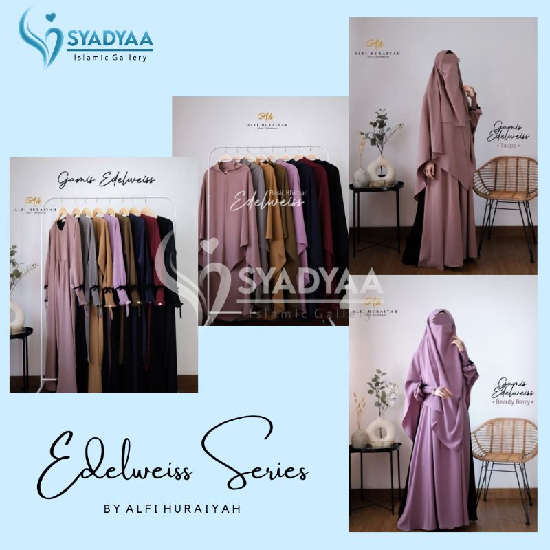 ALFI HURAIYAH Edelweis Series By AH / Gamis dan Khimar Syar'i AlfiHuraiyah