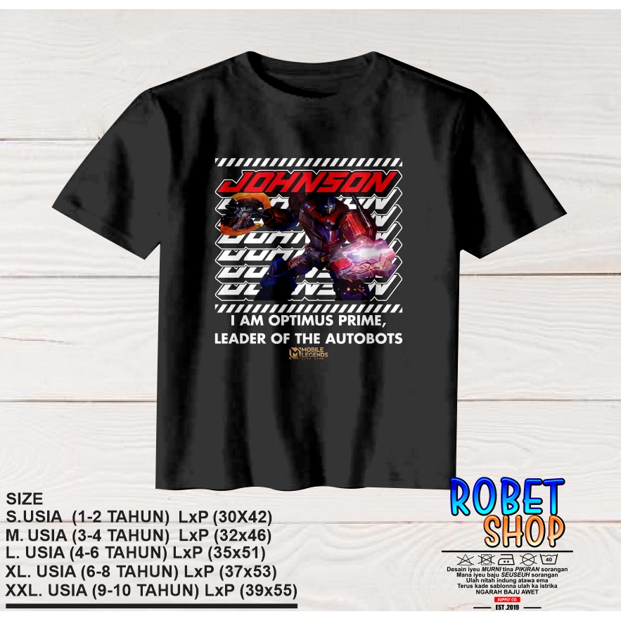 KAOS BAJU ANAK JOHNSON HERO MOBILE LEGENDS - ROBET SHOP