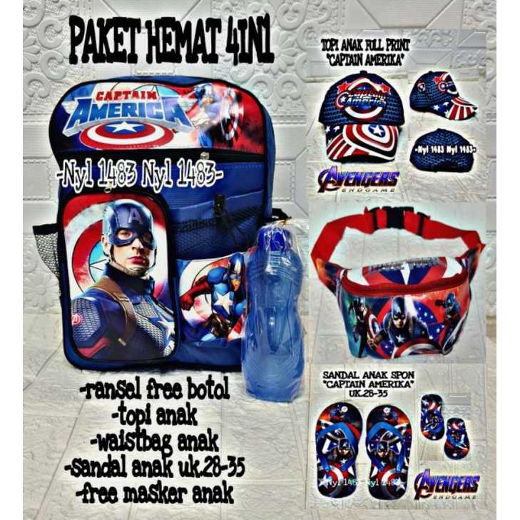 BOBOIBOY Paket komplit 4in1 Ransel anak +botol