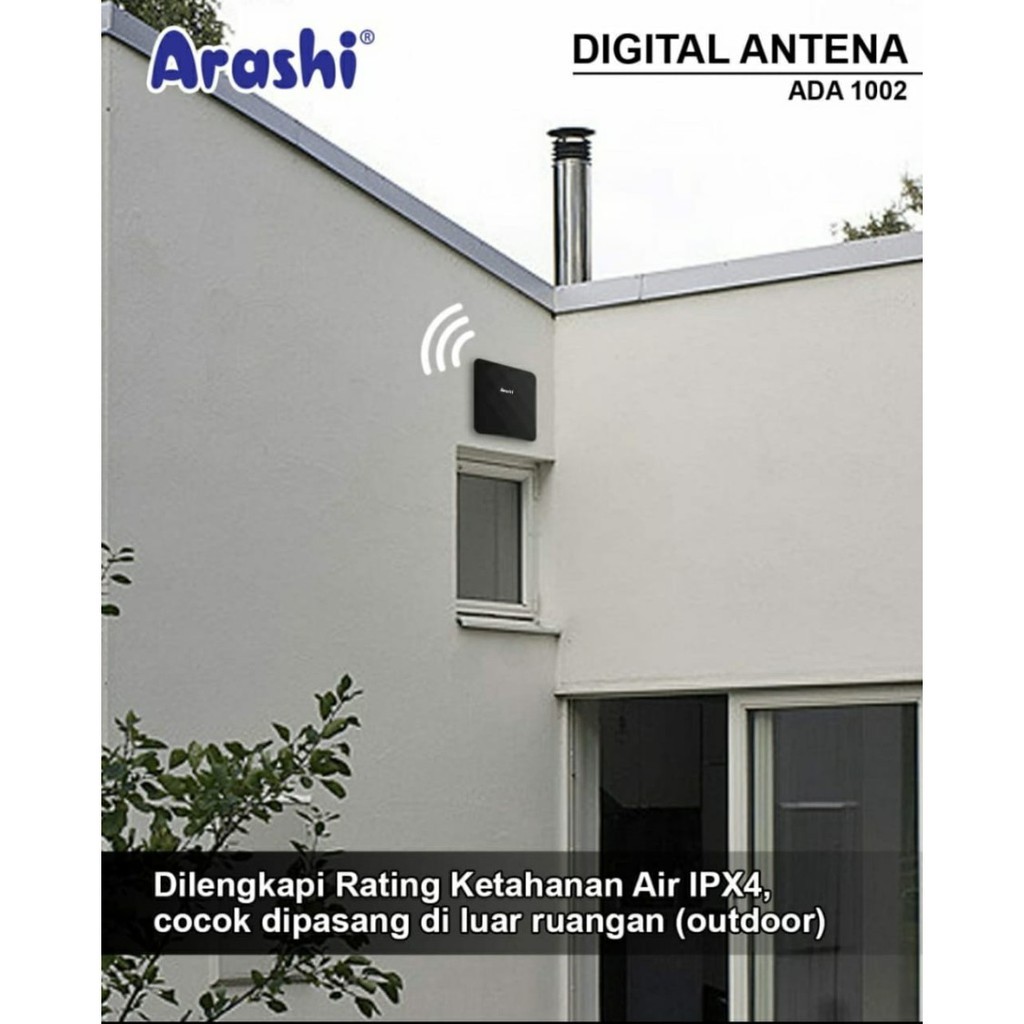 Antena Tv Digital ARASHI ADA 1002 Super Jernih Outdoor Indoor High Gain Antene Antenna Booster Murah