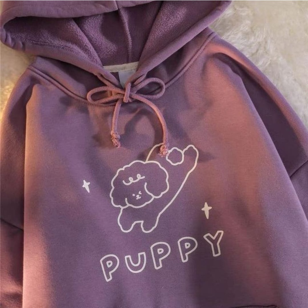 Sweater Hoodie Wanita Oversize | Sweater PUPPY Taro Hoodie Oversize Wanita | Korean Style