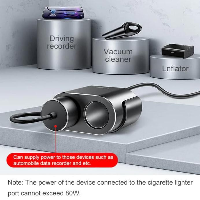 CAR CHARGER BASEUS CHARGER MOBIL USB DUAL PORT Hitam