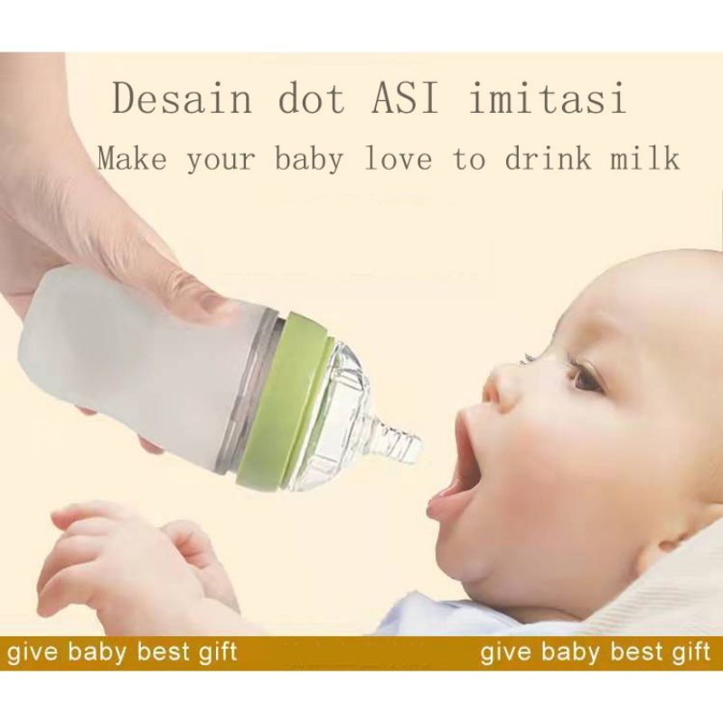 Momi Homi Botol Silicon Warna Hijau / Botol Susu Bayi / Momi Homi / Botol Susu