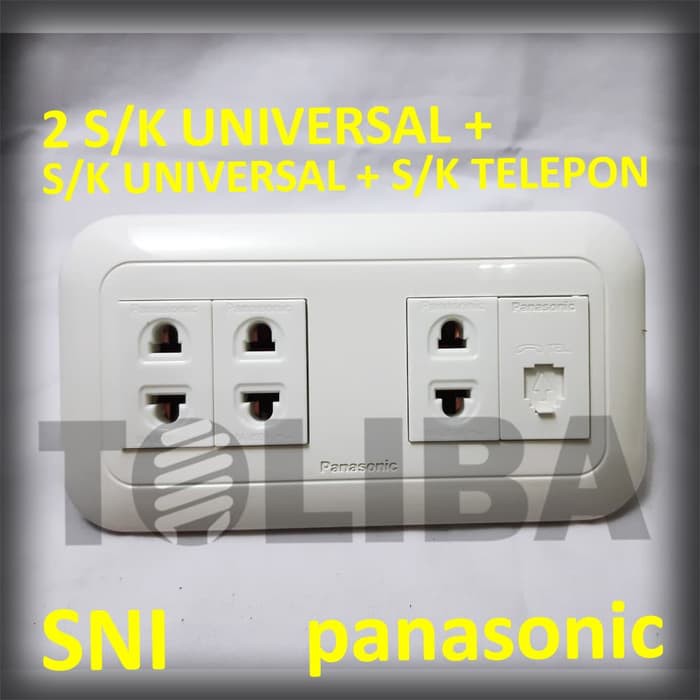 stopkontak telepon + 3 stop kontak s/k universal panasonic inbow sni