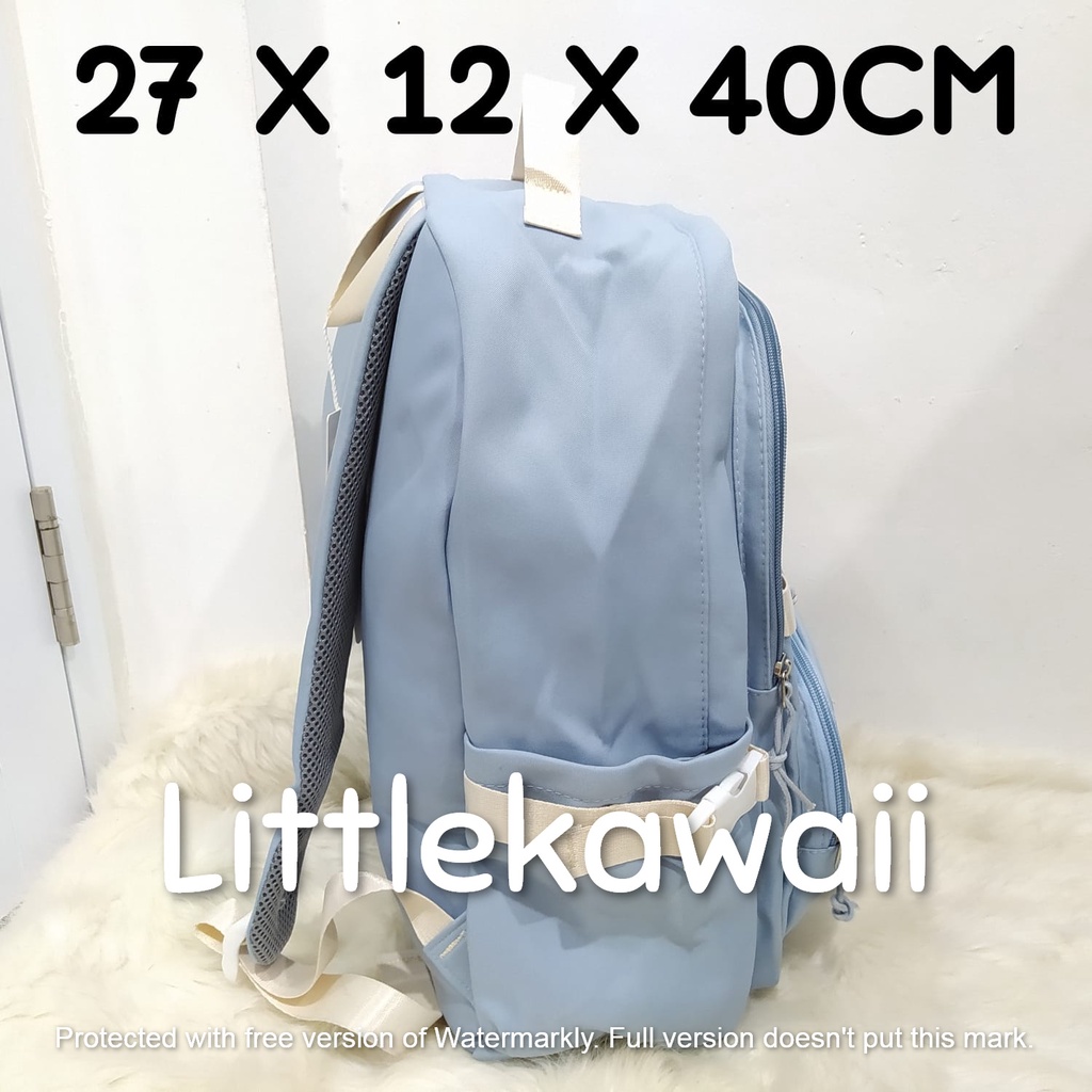 LK/Tas Ransel Laptop Backpack Fashion Anak Remaja Kantong Jaring Gesper Lucky Import