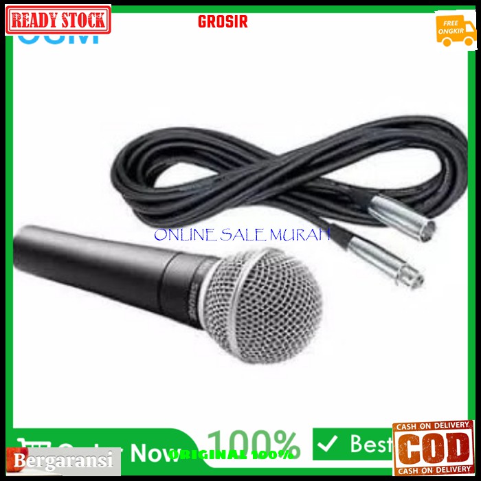 G25 Mic kabel shure legendary dynamic Microphone GE25 mik mikrophone cable karaoke vocal vokal audio sound system pro profesional pengeras suara G25  Bisa digunakan segala jenis audio sound  Bahan dari besi metal  1bh mic 1bh kabel mic 4-5 meteran  suara