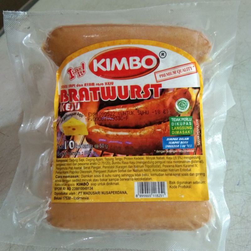 

Sosis Keju Kimbo Bratwurst Keju 10s 500Gram