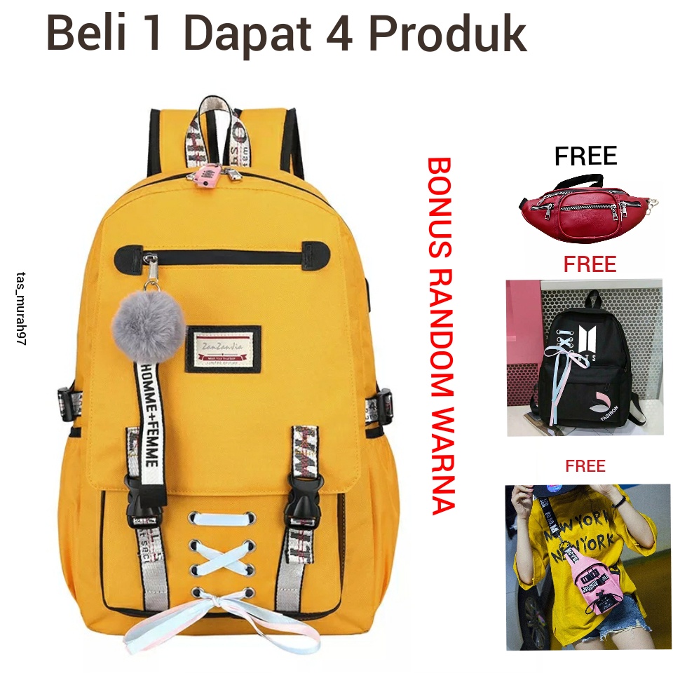 Tas Anak Sekolah Ransel Backpack Cowok Cewek Simple TK SD dan SMP Laki Laki Garsel Tas Punggung