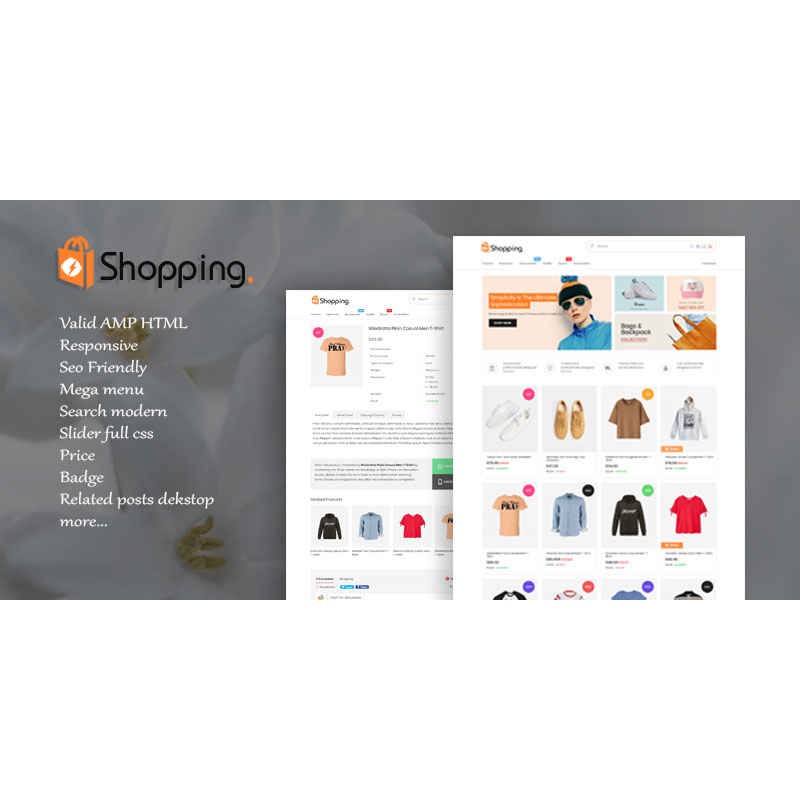 Shopping AMP HTML v1.2 Responsive Blogger Template toko online