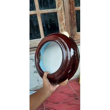 REBANA HADROH BERKUALITAS MODEL JEPARA  KAYU MANGGA  KULIT LULUR  UKURAN 28 CM KENCER KUNINGAN 1PCS