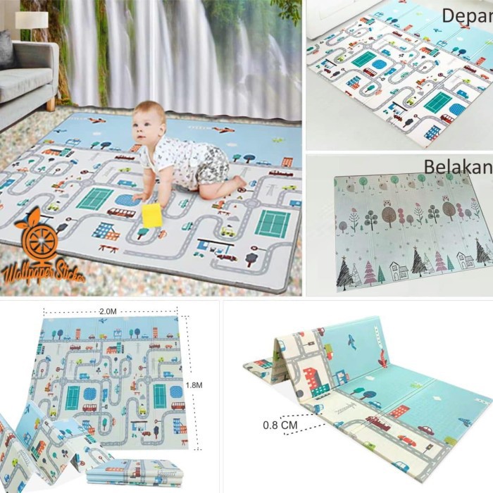 Playmat Bright Crown 150x200cm Play mat Karpet Baby Matras Lipat anak