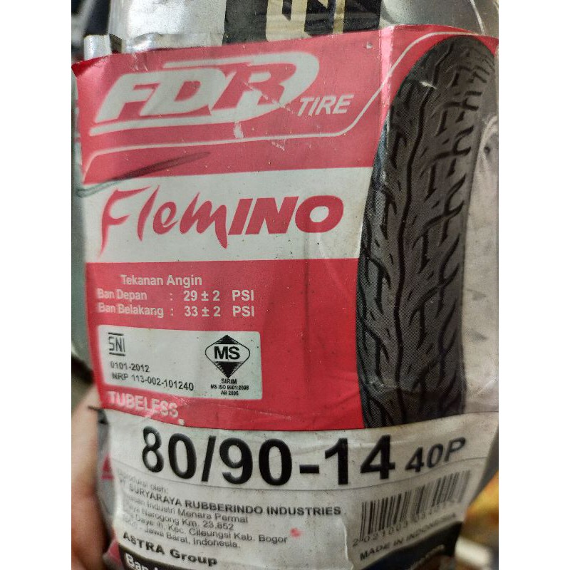 FDR BAN LUAR FLEMINO GENZI GENZIPRO 80/80 80/90 RING 14 tubeless