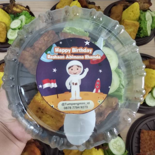 Stiker Label Tumpeng Mini Astronot Shopee Indonesia