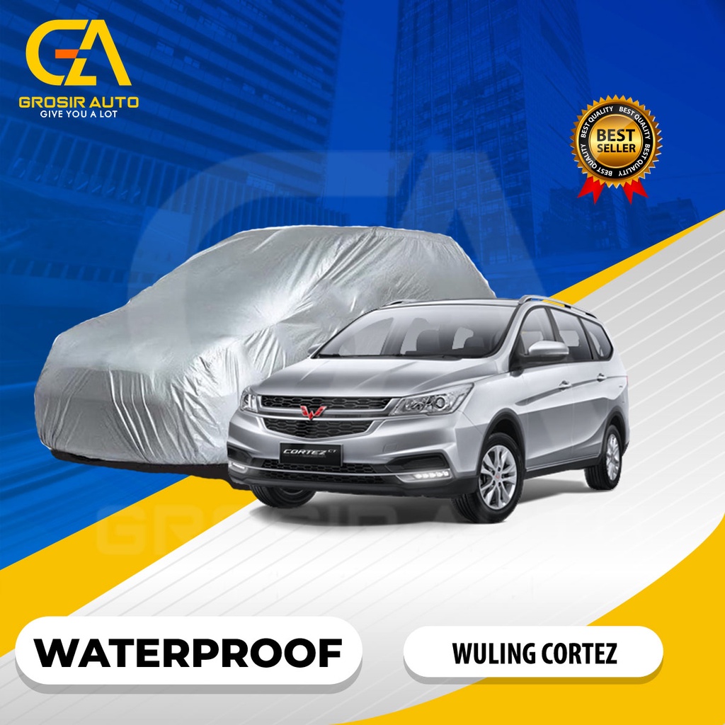 Body Cover Mobil Silver / Sarung Selimut Penutup Mobil WULING CORTEZ Waterproof