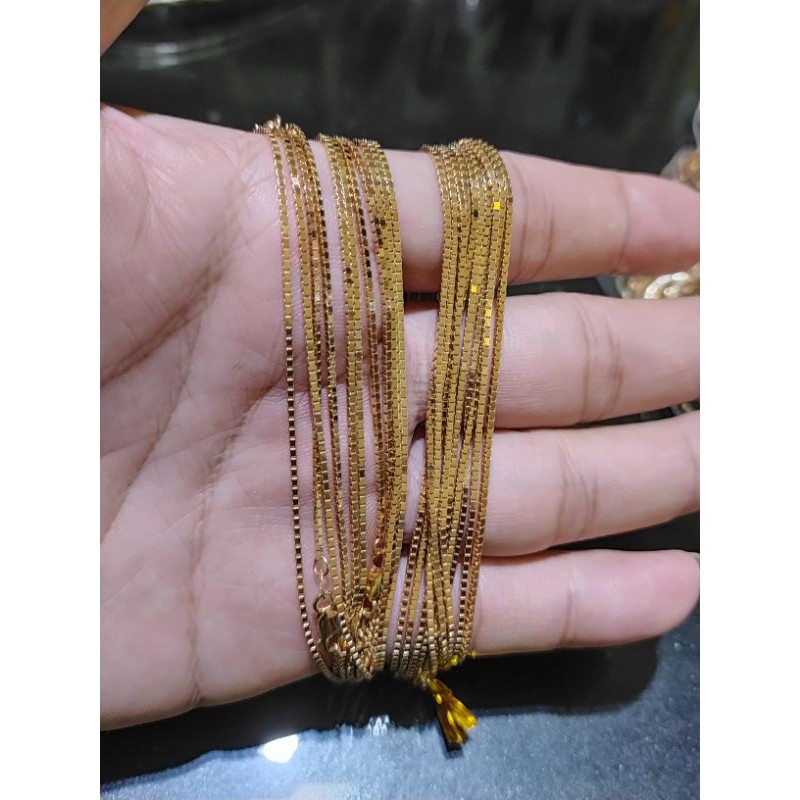 KALUNG PERAK ITALY KACA / PERAK 925 ROSE GOLD ( PJ 45cm ) KUALITAS IMPORT