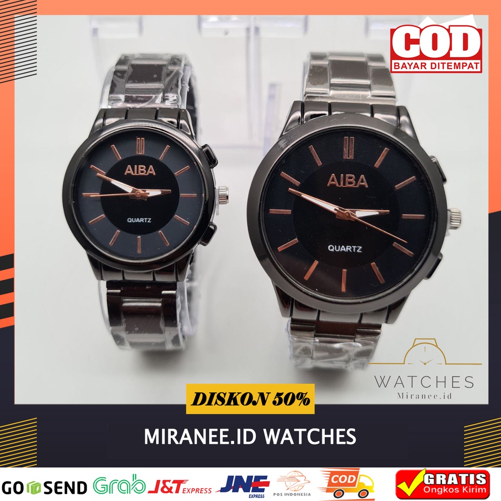 JAM TANGAN ALBA PRIA WANITA BLACK EDITION KUALITAS PREMIUM