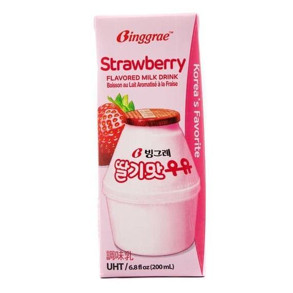 

] Binggrae strawberry flavored milk drink 200 ML. rasa strawberry