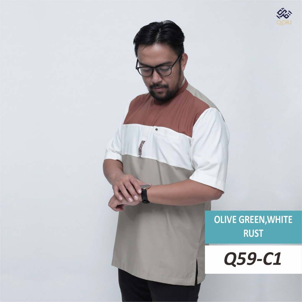 Baju Koko QORI Q59 Couple Anak Lengan Pendek Ukuran S s/d XXXL