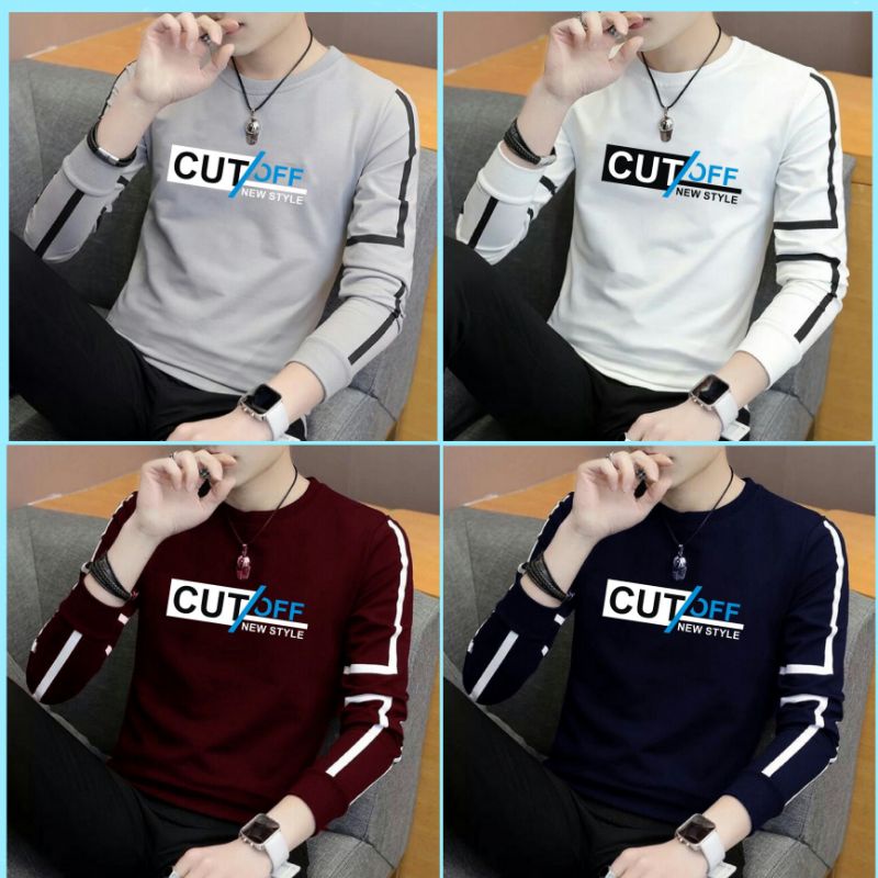 BAJU KAOS LENGAN PANJANG PRIA REMAJA COWOK CUTOFF