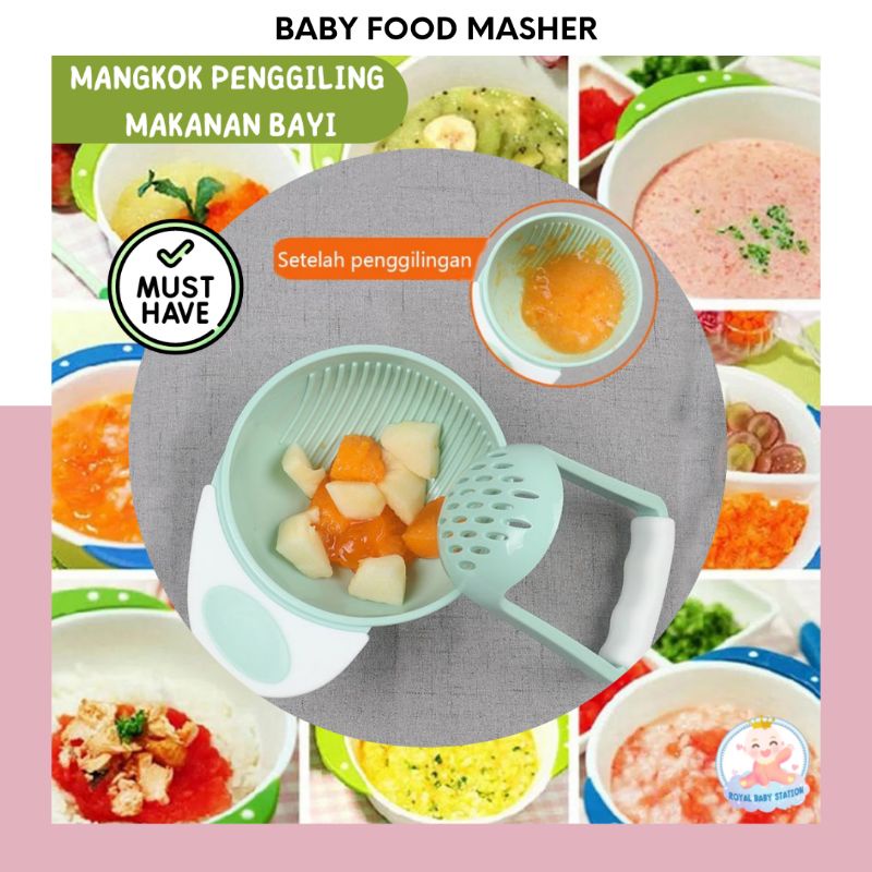 Mangkok Penggiling Makanan Bayi Baby Food Masher Grinding Bowl MPASI