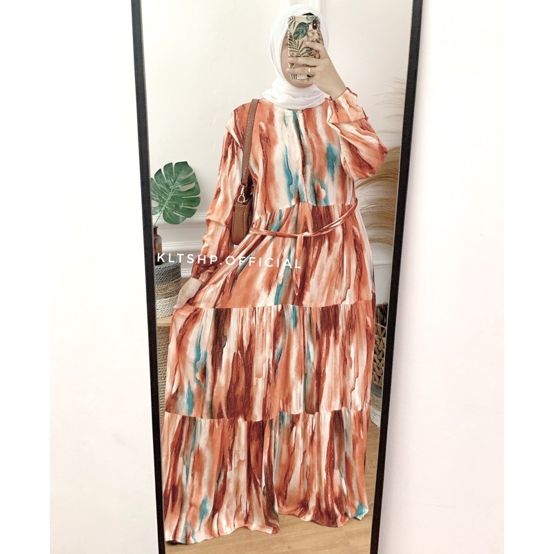 DRESS RAYON / DRESS SYAR’I / GAMIS SYARI / GAMIS PREMIUM-Gradasi bata