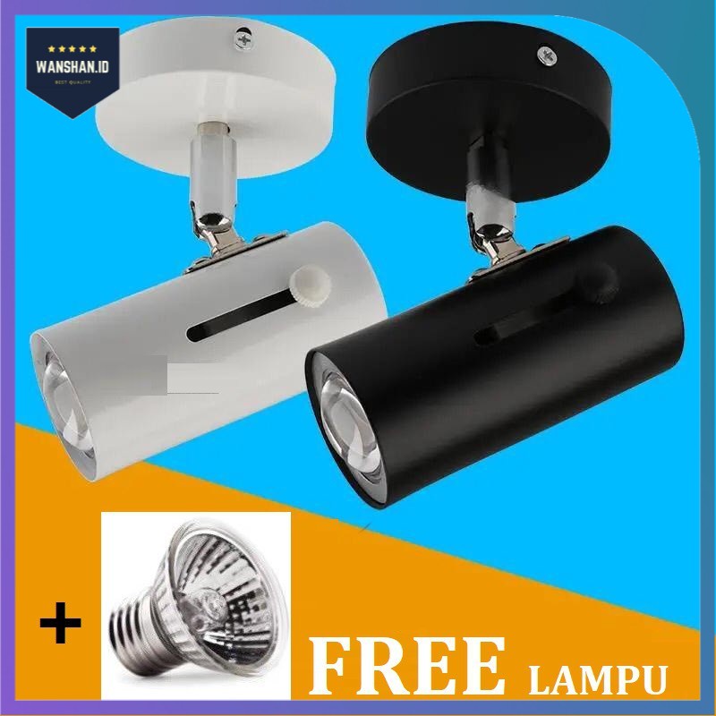 [WS] FITTING LAMPUSOROT / FITING GANTUNG / HOUSING LAMPU SOROT / SPOTLIGHT HITAM E27