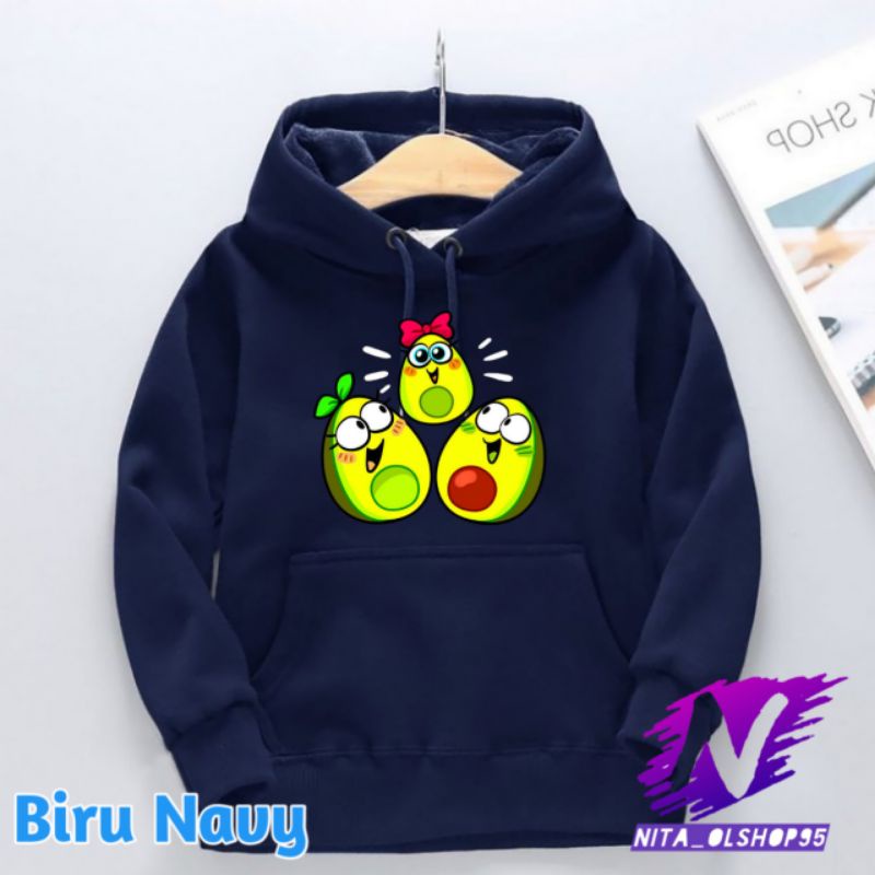 hoodie avocado animasi Hoodie anak lucu animasi kartun