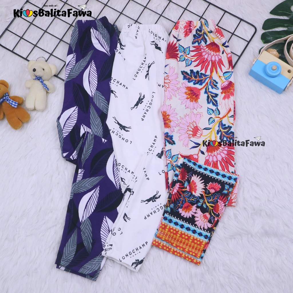 Legging Carlissa Anak 12-15 Tahun Remaja Tanggung / Celana Panjang Leging Perempuan Salur Murah Adem