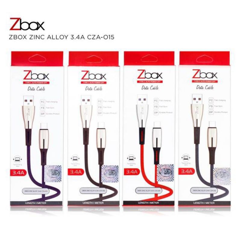 Kabel Data Zbox Zinc Type C ALLOY 3.4A CZA-015 Fast Charging