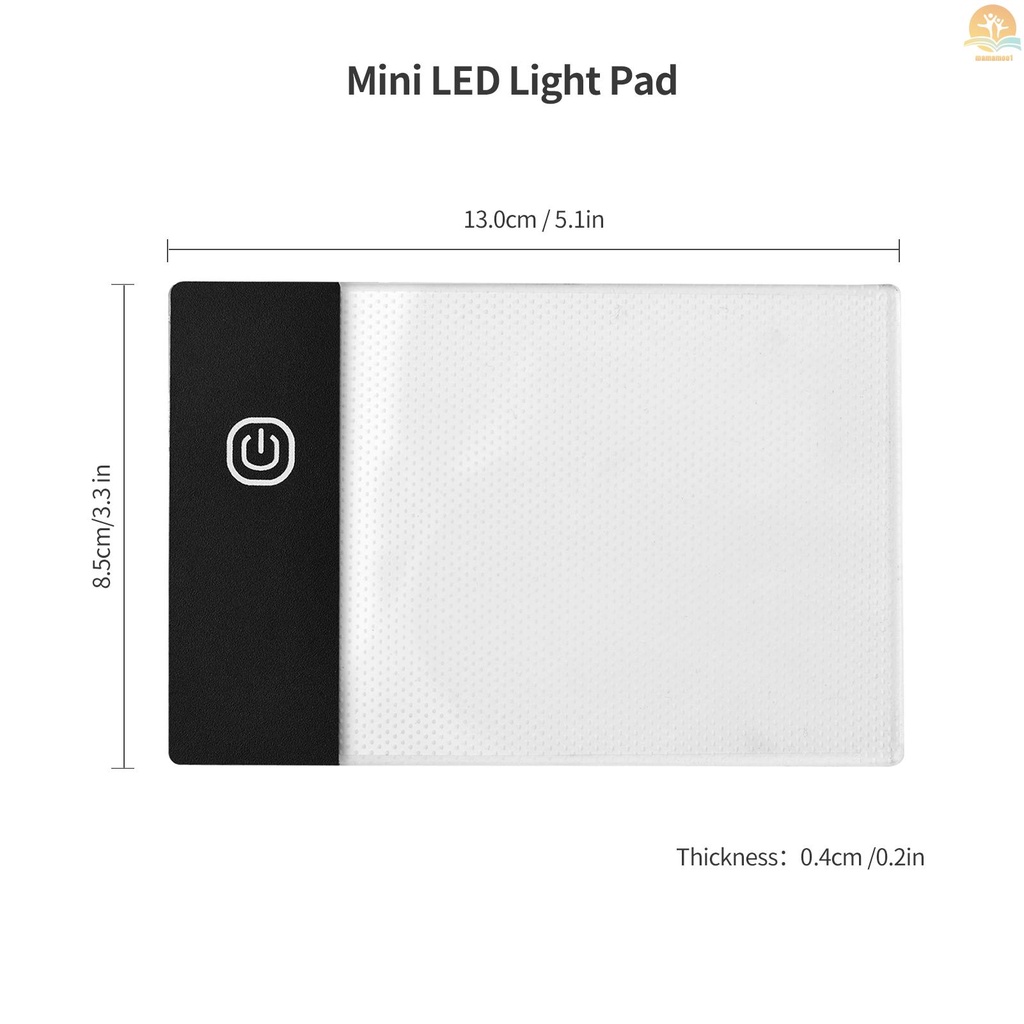 Super Mini LED Light Pad Ultra-thin Light Box USB Powered Dimmable Brightness Artcraft Tracer for Children Students Adults Drawing Tracing Practise Calligraphy Flipbook Flip Books Animation Cartoon Creation