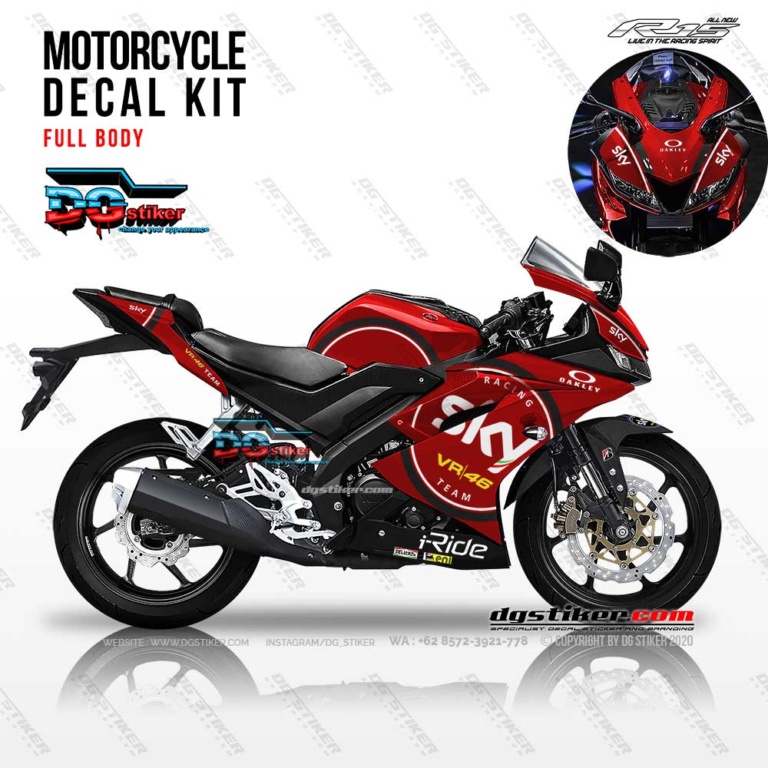 Decal Striping R15 V3 Merah SKY VR46 DG Stiker