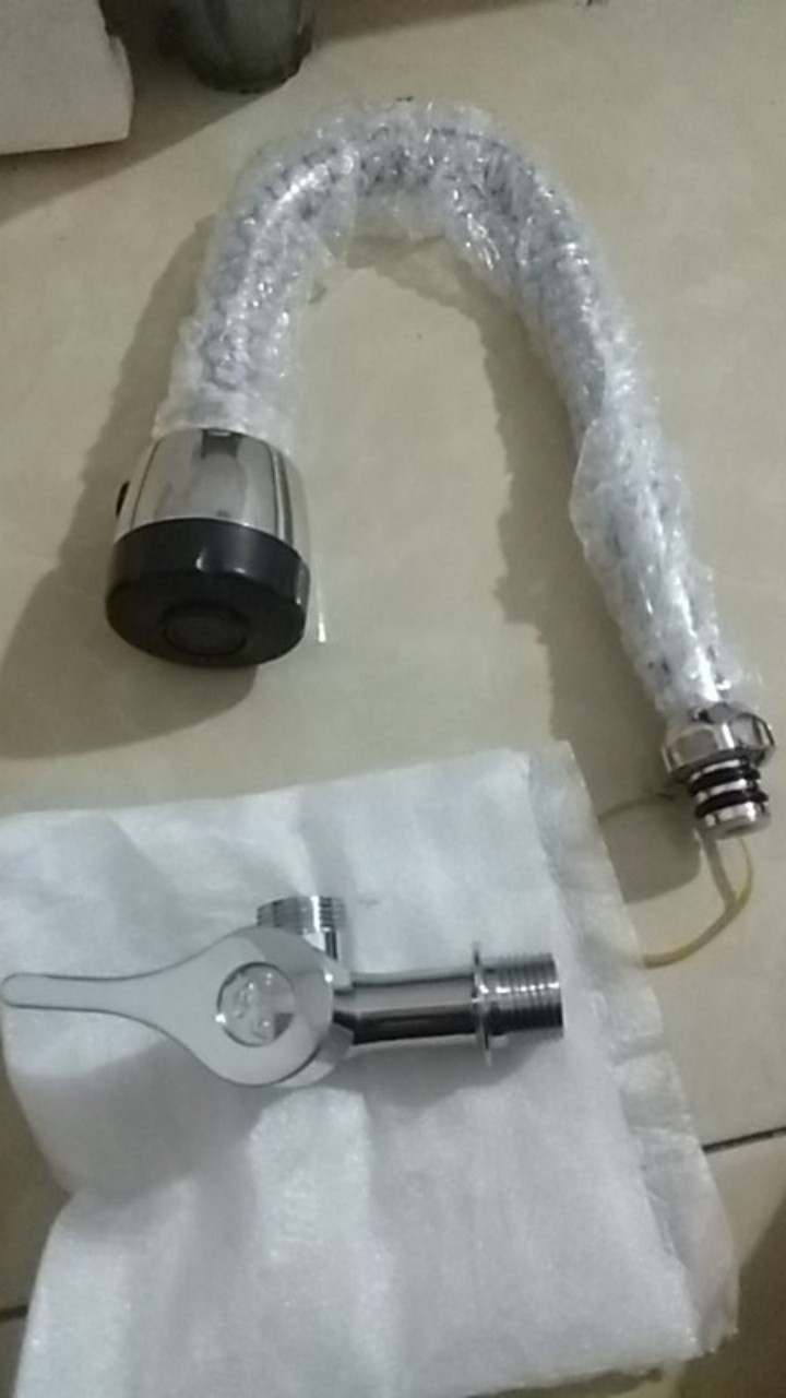 Kran Keran Air Angsa Fleksibel Tembok Sink Minimalis Premium Stainless Cuci Piring Wastafel