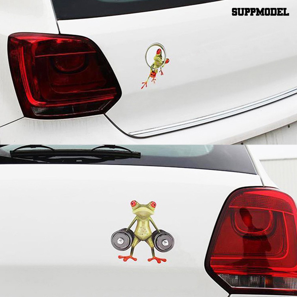 Supmodel 3D Frog Cartoon Funny Car Auto Trunk Body Bumper Window Decor Decals Sticker