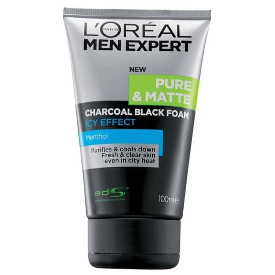 LOREAL MEN Face Wash Expert Charcoal Black Foam 100mL