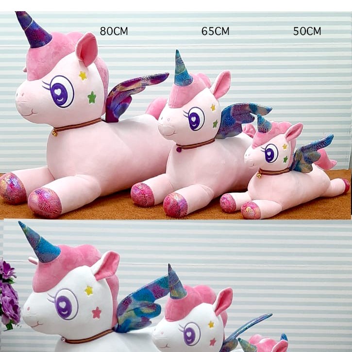 Boneka unicorn Soft Big besar 65CM bahan sangat soft lembut animal kuda pony bantal angel unicorn