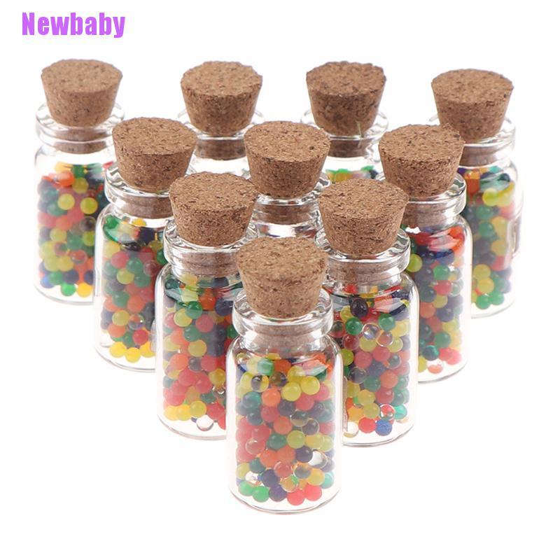 (Newbaby) 10pcs / Set Mainan Miniatur Toples Kaca Bahan Resin Skala 1: 12 Untuk Aksesoris Rumah Boneka