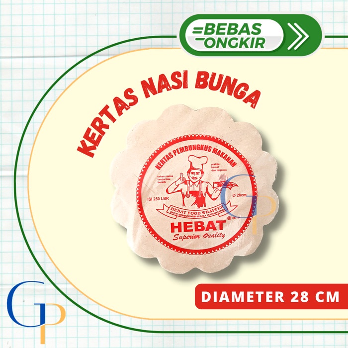 Kertas Alas Untuk Piring Rotan Diameter 28 Cm/ Kertas Nasi Bunga Besar