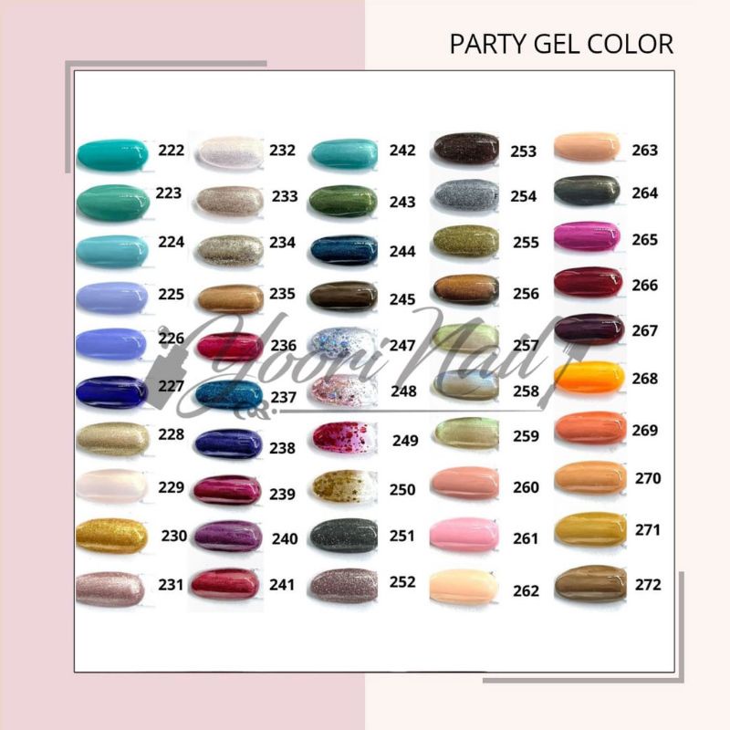 Paket gel polish halal PARTY 12 warna top coat base coat uv gel party 15ml